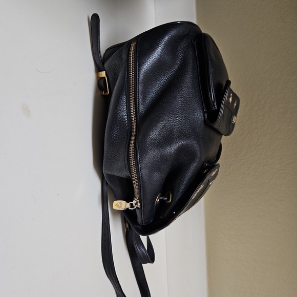 МСМ Backpack Black Leather With Charm Authentic - Picture 3 of 11